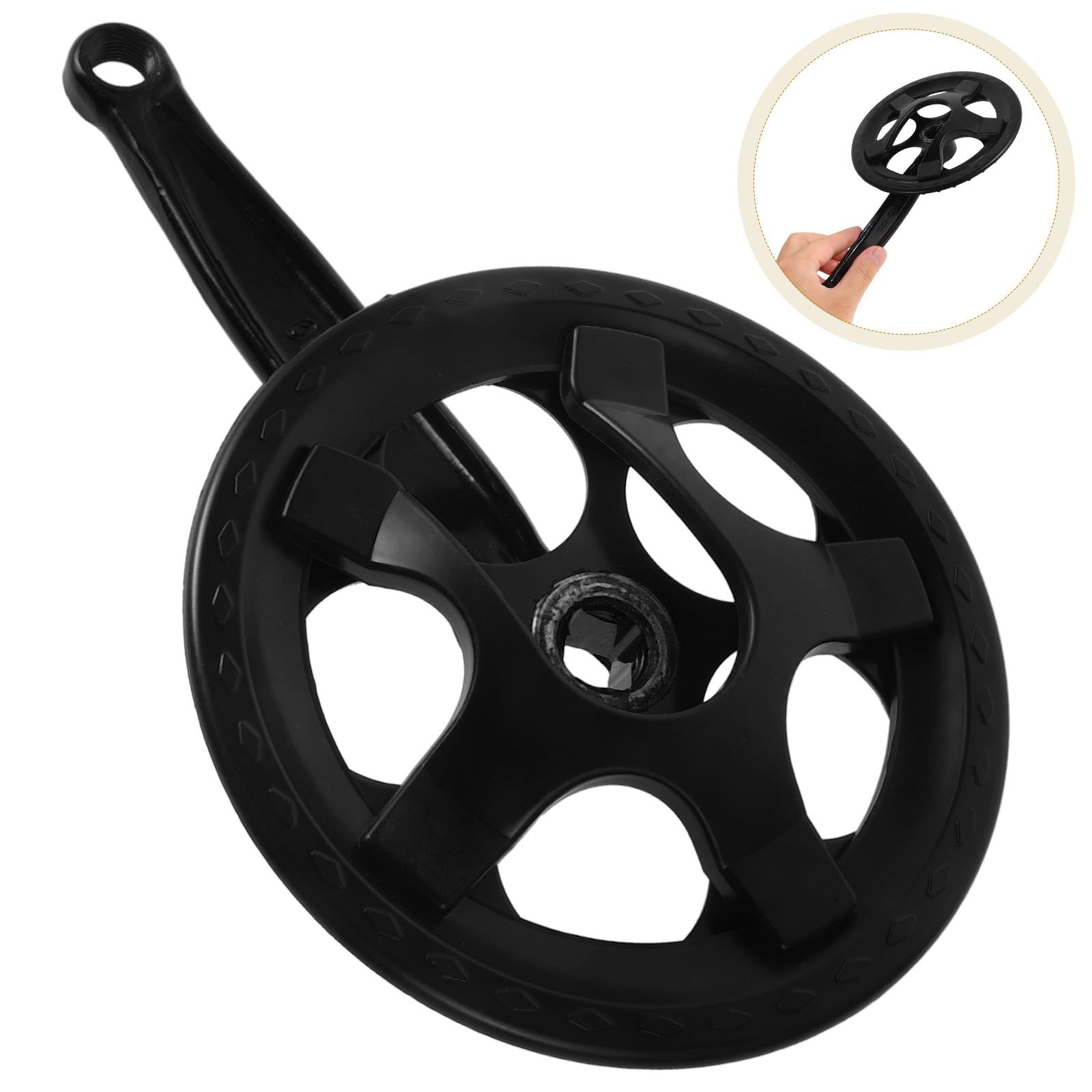 Toyvian Pédalier de Vélo à 36 Dents Mono Vitesse Double Cache-chaîne Noir | Acier au Carbone, Compatible Vélo de Route, Installation Simple, Lot de 1 Pièce