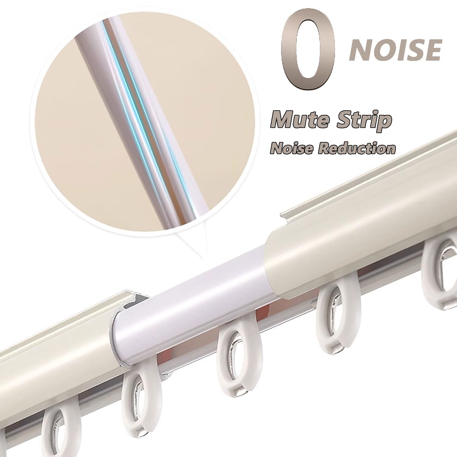Gardinenschiene 1 Läufig Wandmontierte Vorhangstange Gardinenstange Aus Aluminium Raumteiler Komplettset Mit Zubehör for Schiebevorhänge, Gardinen Und Vorhänge(White,300cm/9.8ft)