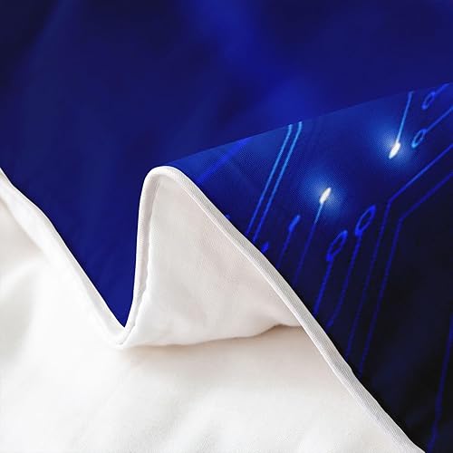 Miniatura 5 de Erosebridal Juego de ropa de cama de fútbol 100 % algodón, funda de edredón para jugadores deportivos, funda de edredón de bola brillante neón para