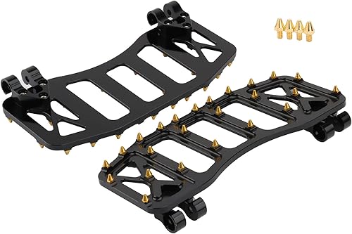 Miniatura 6 de MX Offroad Floorboards - Estriberas anchas con punta dorada, pedales de ensacadora para Dyna FLD 2012-16 Touring Road Glide Street Glide Road King