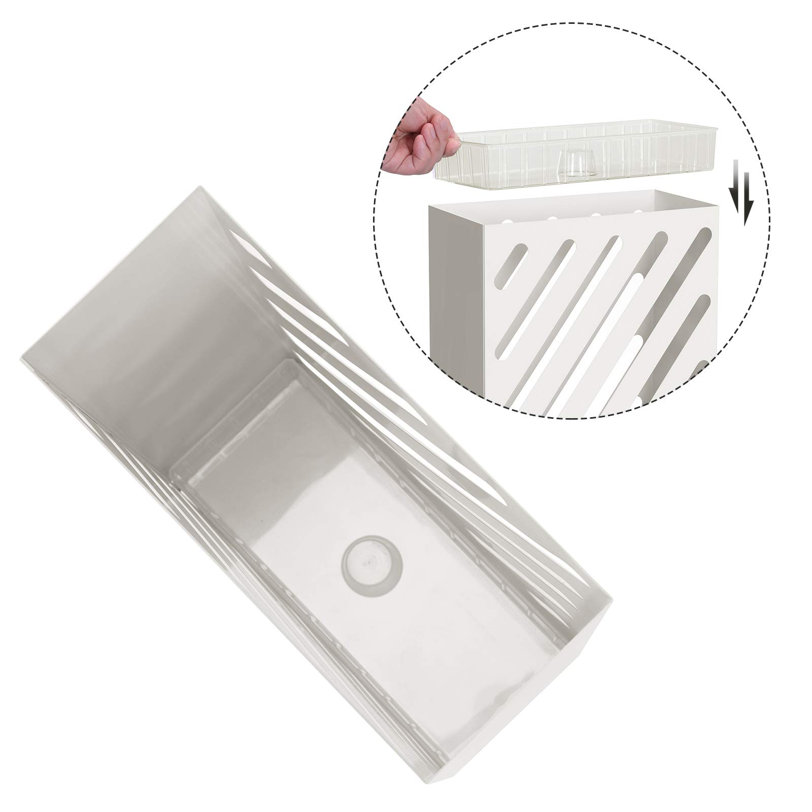 SONGMICS Paragüero Rectángulo Blanco LUC03WT