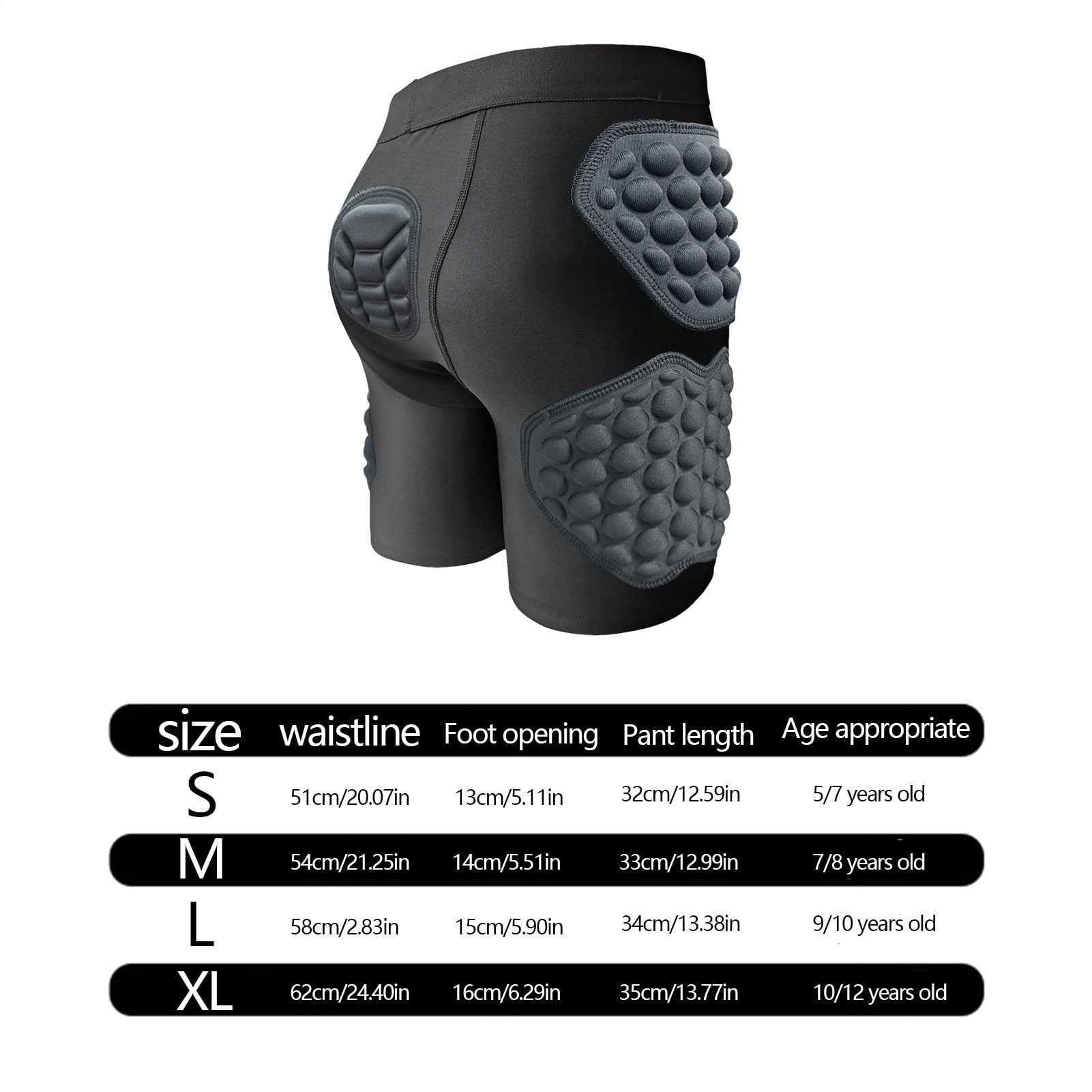 Generisch -Slider-Shorts, Sportshorts Für,Atmungsaktive Hockey-, Fußball-Unterwäsche, Hüftpolster, Schlagausrüstung - Gepolsterte Kompressionsshorts Für Jugendliche, 3D-Schutz-Hüfthose Für Juge