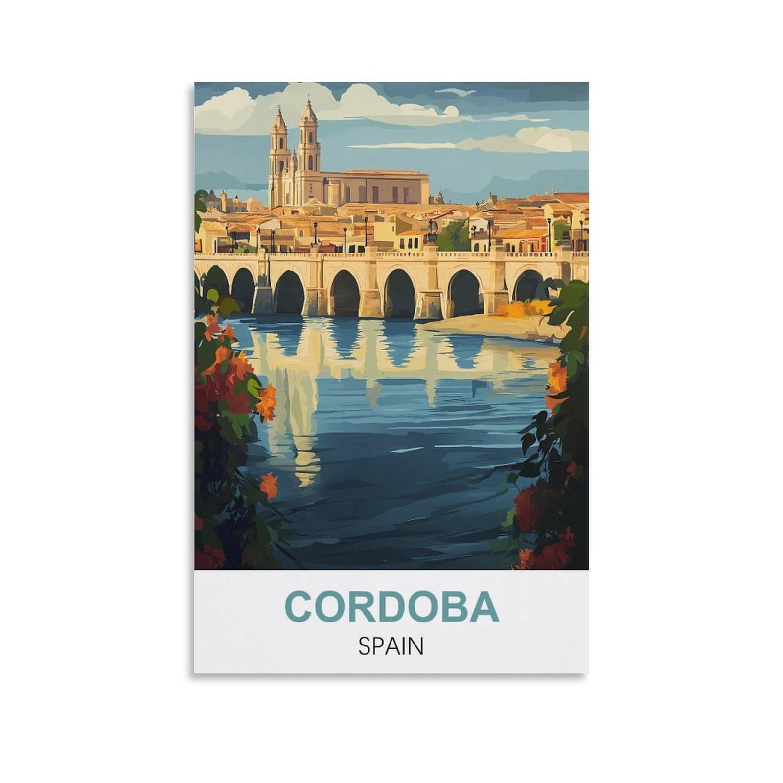 Ezmlfa A151 Paint By Number For Adults On Canvas，Cordoba Spain Diy Oil Painting, Pictures Drawing Paintwork With Paintbrushes Decoration Gift 40X50cm