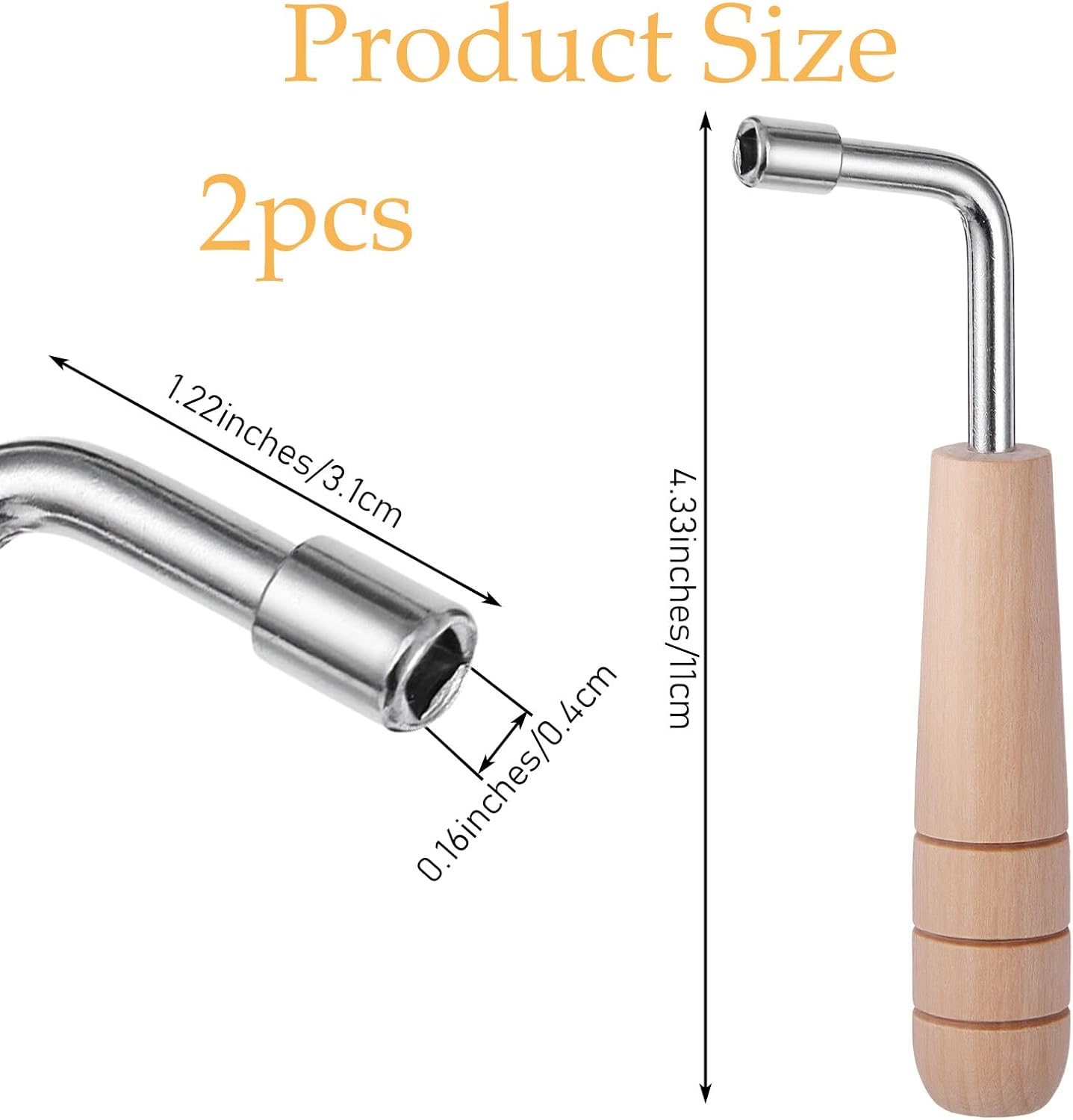 2Pcs L-Shape Tuning Wrench Professional Tuning Wrench Universal Tool for Autoharp Lyre Harp Small Stringed Instruments