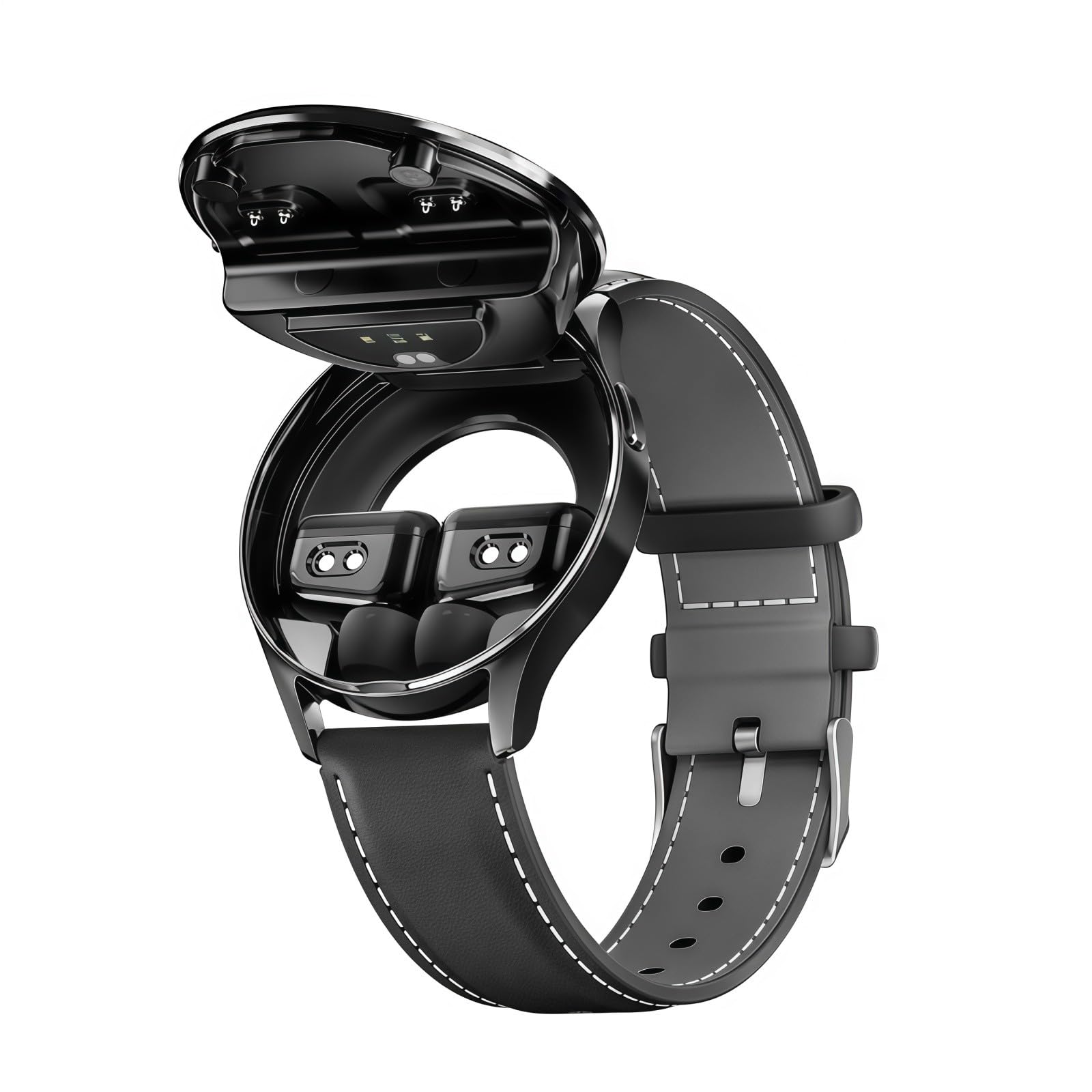 Reloj Inteligente con Auriculares Bluetooth 2 En 1,Carcasa Metálica,Resistente Al Agua IP67,Reloj Deportivo Plegable con Podómetro,Monitorización De Salud,Compatible con Android E iOS.