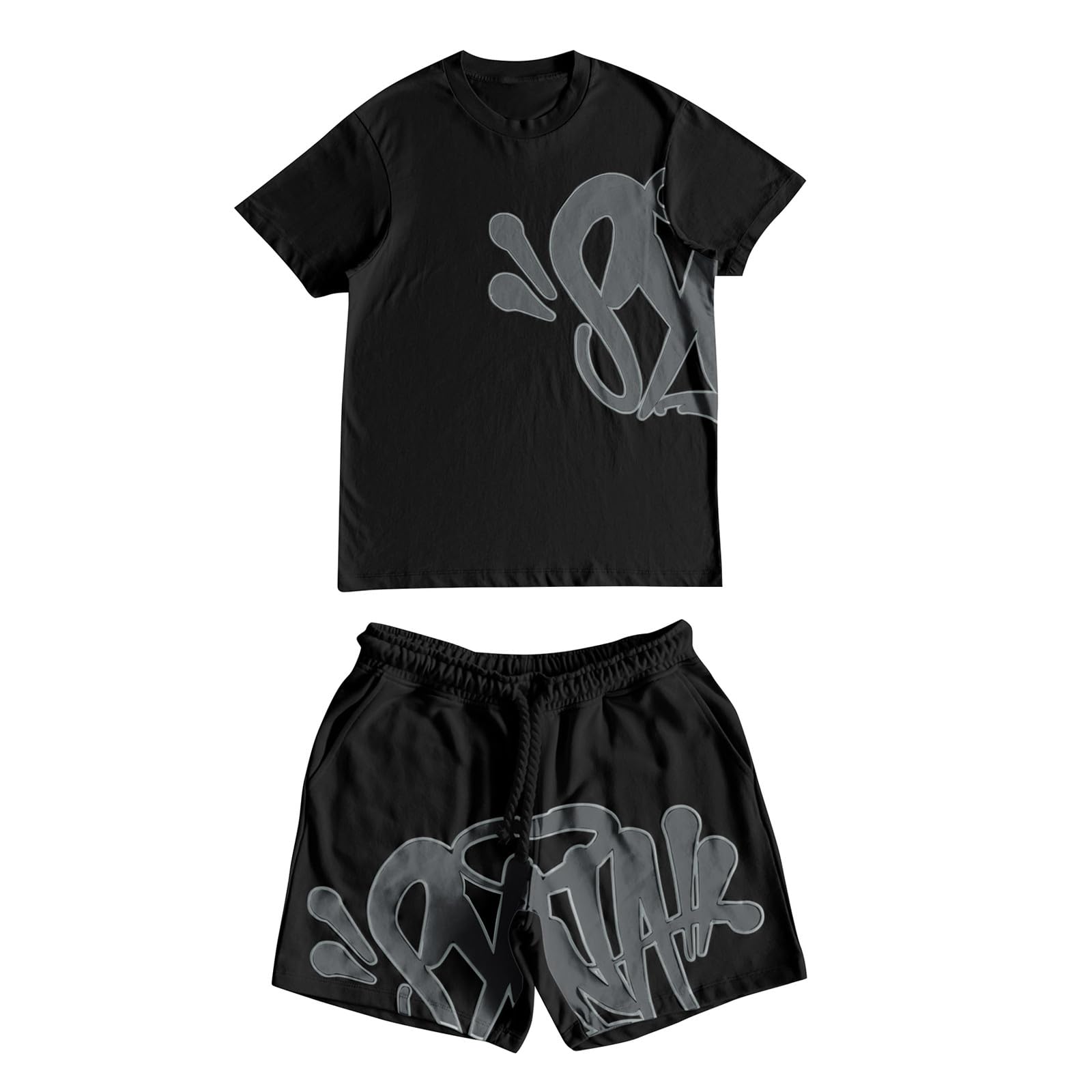 Generico SW Tuta Corta - Completi Sportivi Uomo Estivi Tuta Sportiva Tute da Fitness Maniche Corte Pantaloncini T-shirt da Ginnastica Uomo per Jogging Fitness