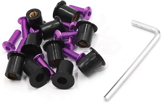 10Pcs M5 X 15mm Motorcycle Windscreen Windshield Nut Bolt Screws Black Purple Auto Replacement Parts