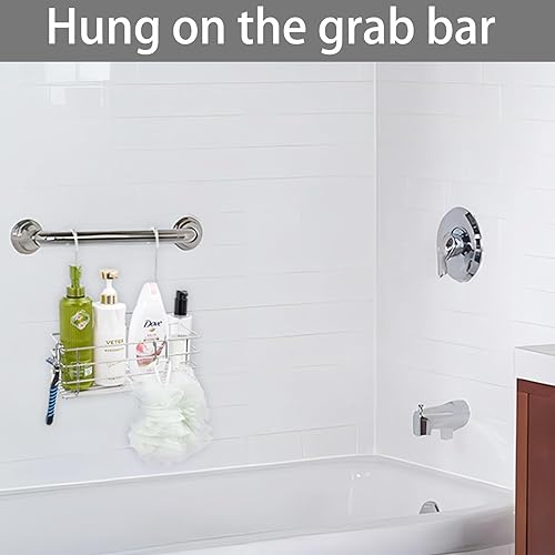 Miniatura 4 de Estante de ducha colgante de acero inoxidable SUS304 con ganchos sobre la puerta, cesta de champú (una capa)