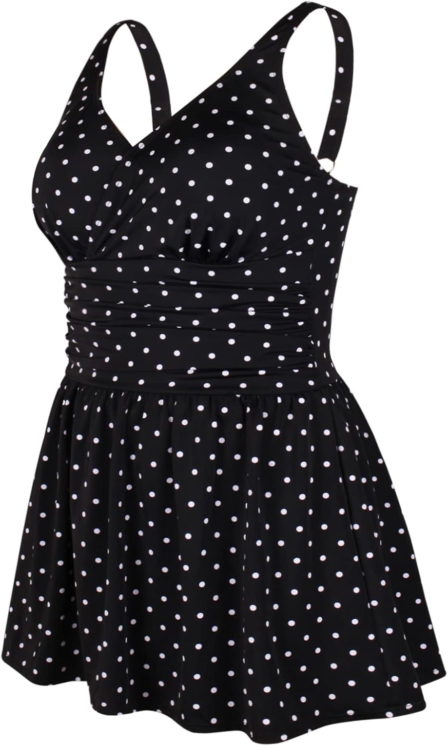 JINXUEER Women’s Plus Size Swim Dress Floral Print Ruched Modest Slimming One Piece Skirt Swimsuit