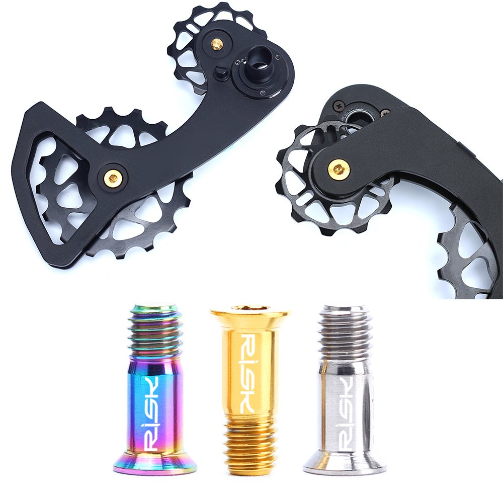 2 viti per bicicletta posteriore in titanio per mountain bike, M5 × 14,2 mm, viti per bicicletta