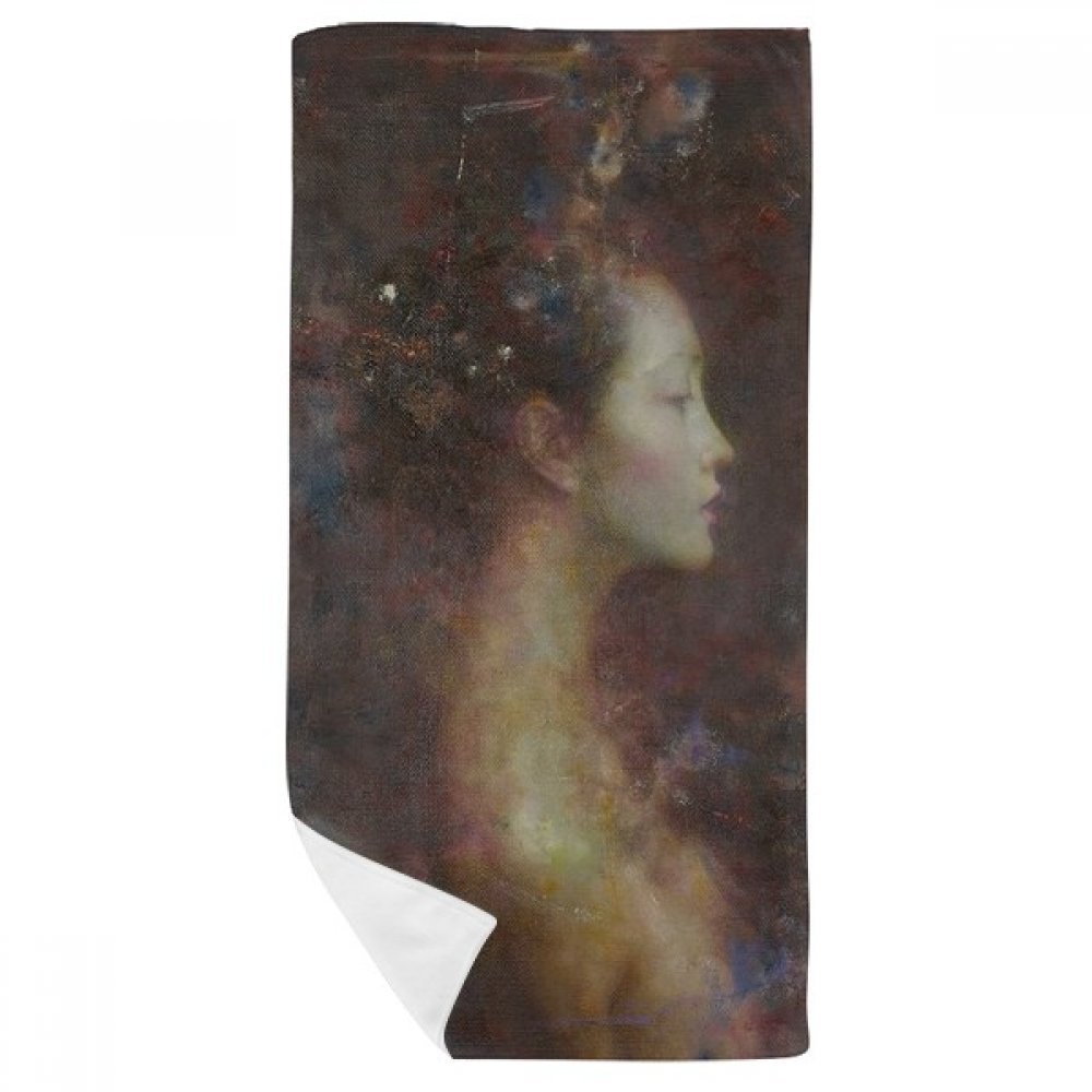Gant de toilette Xjj peinture à l'huile 35x70cm doux anti-irritation