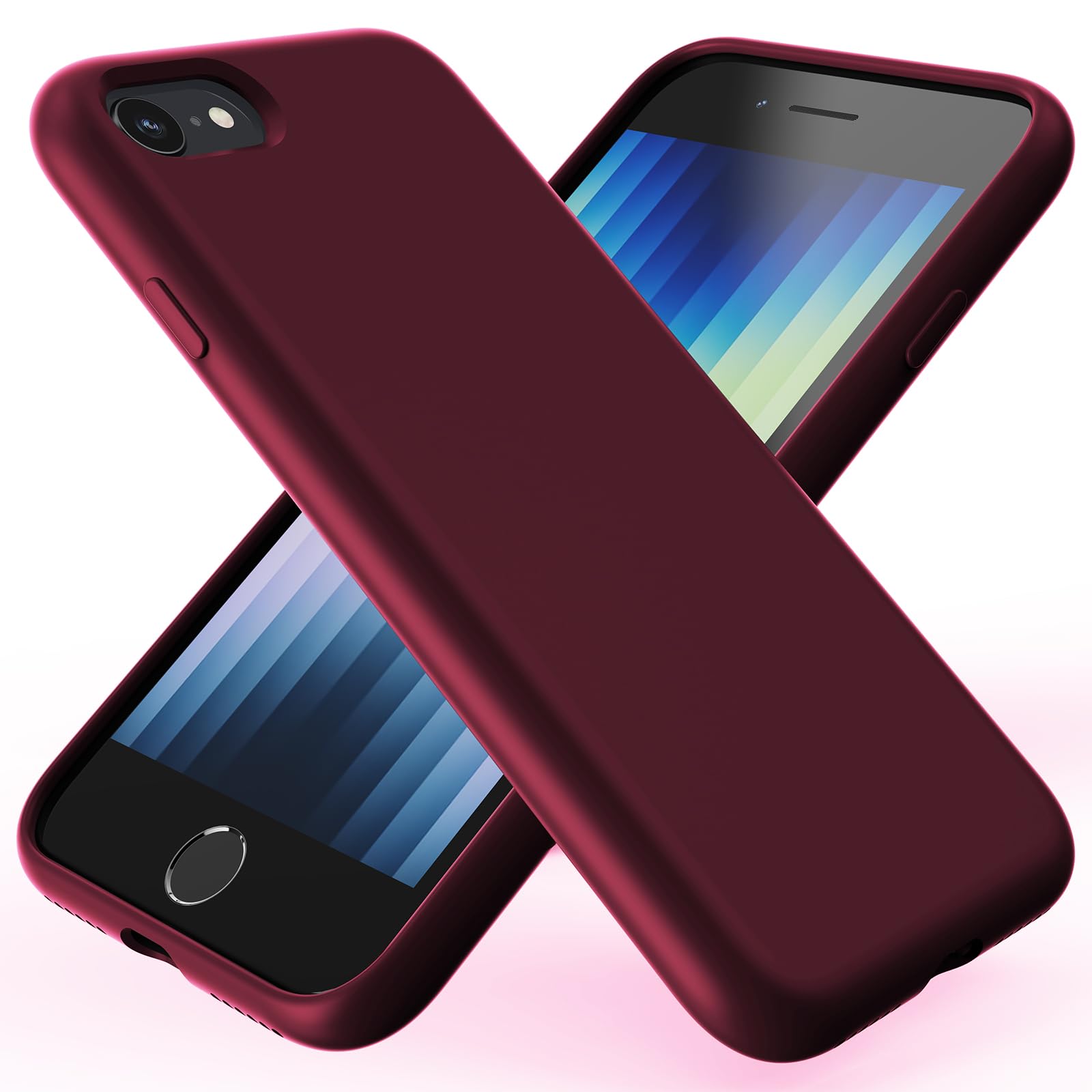 TAXXOE Liquid Silicone Case Compatible with iPhone SE 2020/2022, iPhone 8/7, 4.7 Inch, Soft-Touch, Shockproof, DustProof