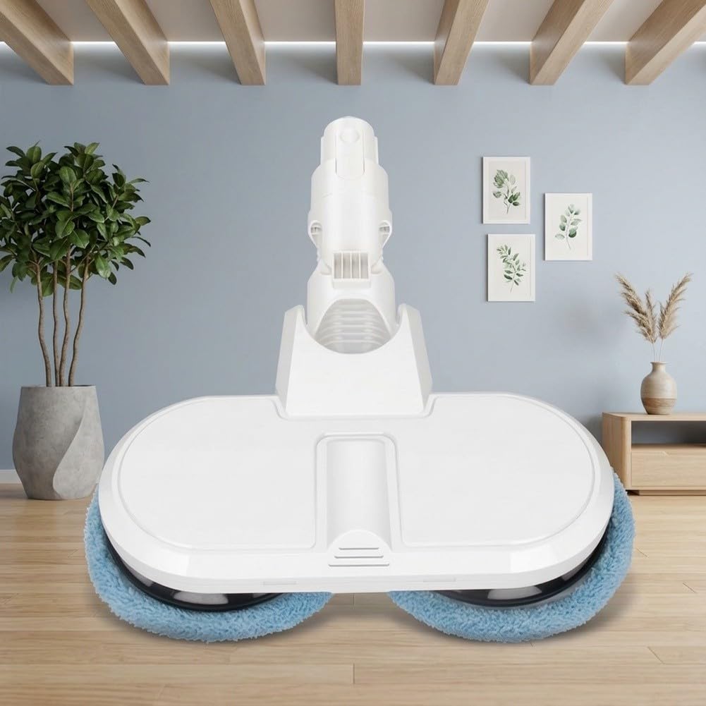 Cabezal de fregona para aspiradora Dreame V8 V9B V10 V11, accesorio eléctrico de microfibra, almohadilla de repuesto lavable para limpieza de suelos duros, color blanco