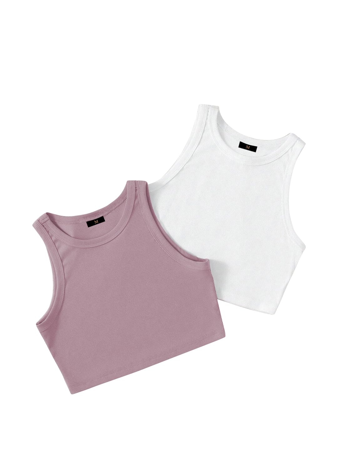 Toochki Confezione da 2 magliette corte, da donna, in cotone, stile casual