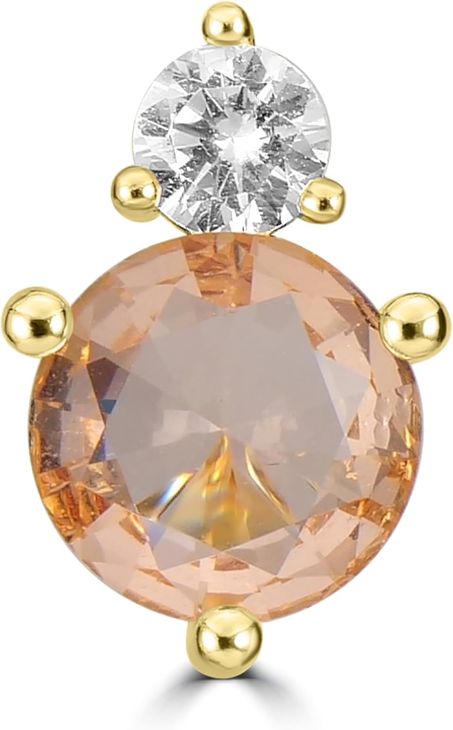 Bob Mackie Jewelry Gold over Brass CZ White Cubic Zirconia Stud Earrings