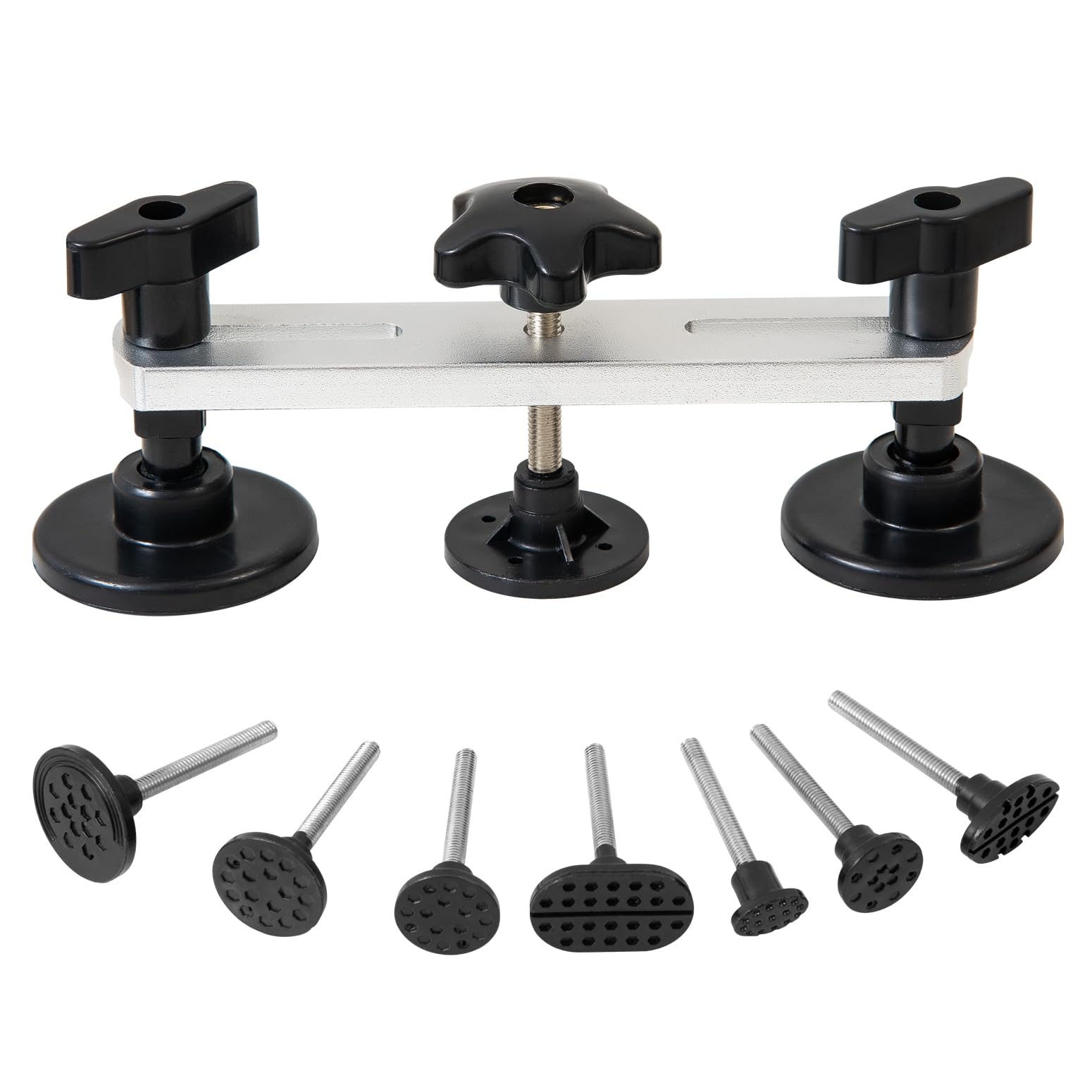Paintless Dent Repair Kit, Double Pole Bridge Dent Puller with 8 Bridge Tabs,