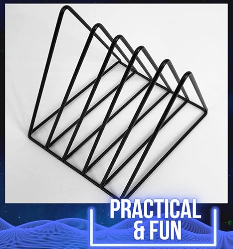 Miniatura 6 de Soporte para almacenamiento de discos de vinilo, estante triangular de alambre de metal premium para revistas y libros con capacidad para hasta 33