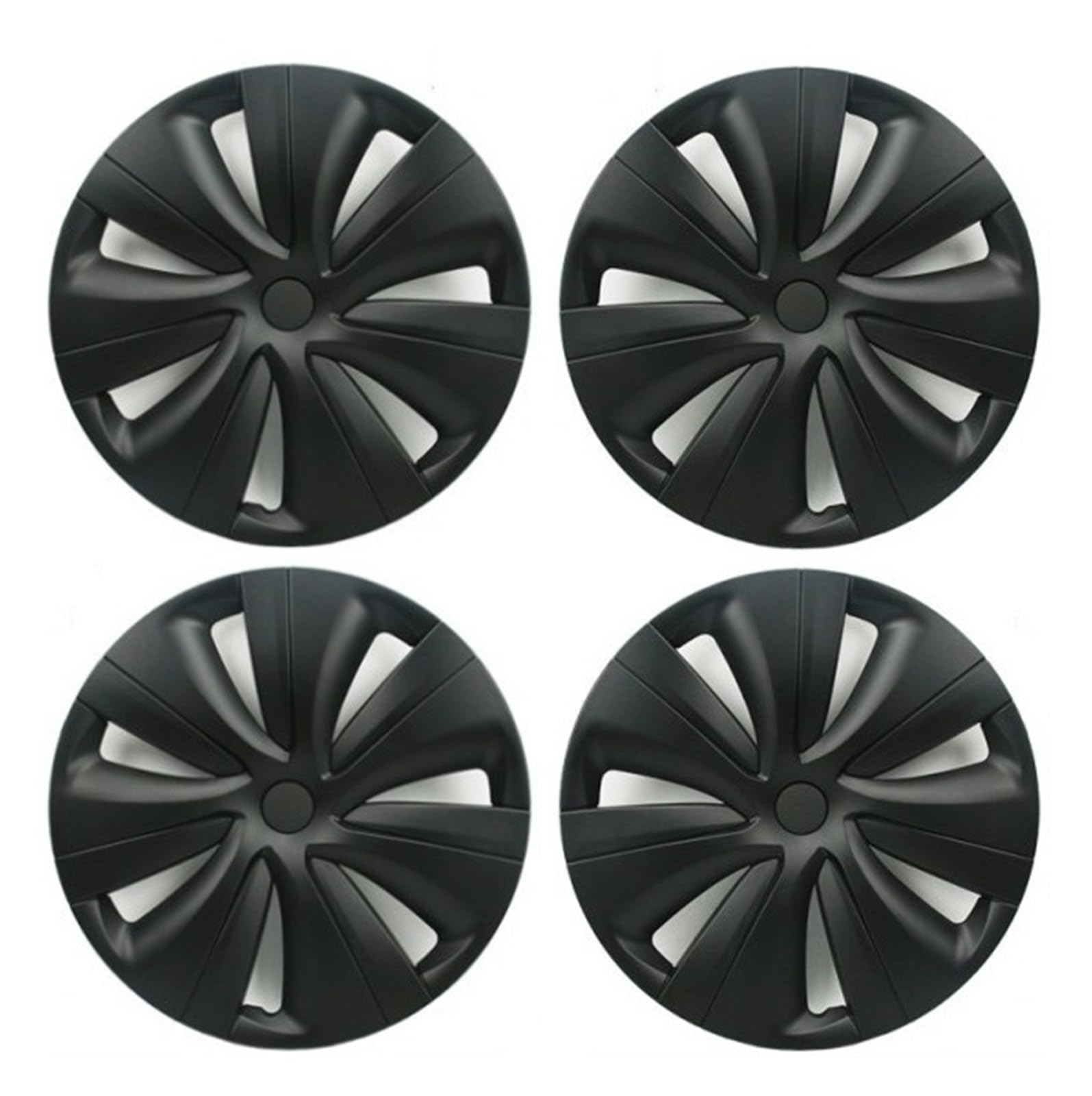 4PCS Hubcap 19Inch Wheel Caps Performance Car Replacement Wheel Cover Full Rim Cover, Compatible With Tesla Model Y 2023 Accessories(L-R Matte Black)