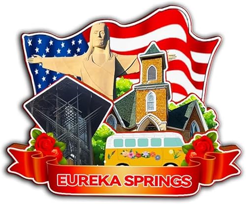 Eureka Springs Arkansas USA - Imán de madera para nevera, monumentos 3D, recuerdos coleccionables de viaje, decoración hecha a mano -3568