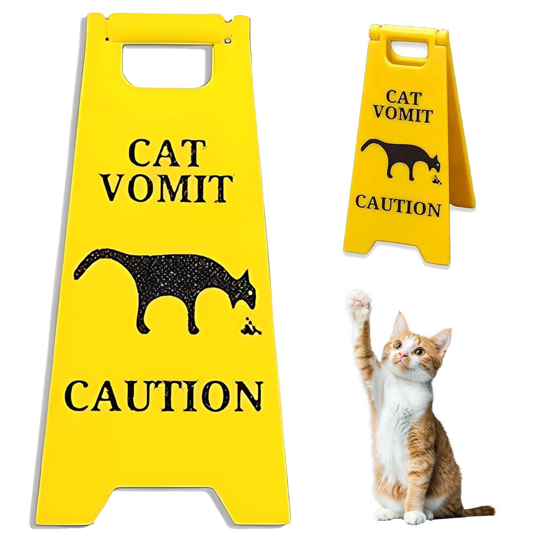 Segnale di vomito di cane, Segnale di vomito di cane divertente Segnale di avvertimento per pavimento bagnato, Segnale di vomito di animale domestico bavaglio in miniatura (B)