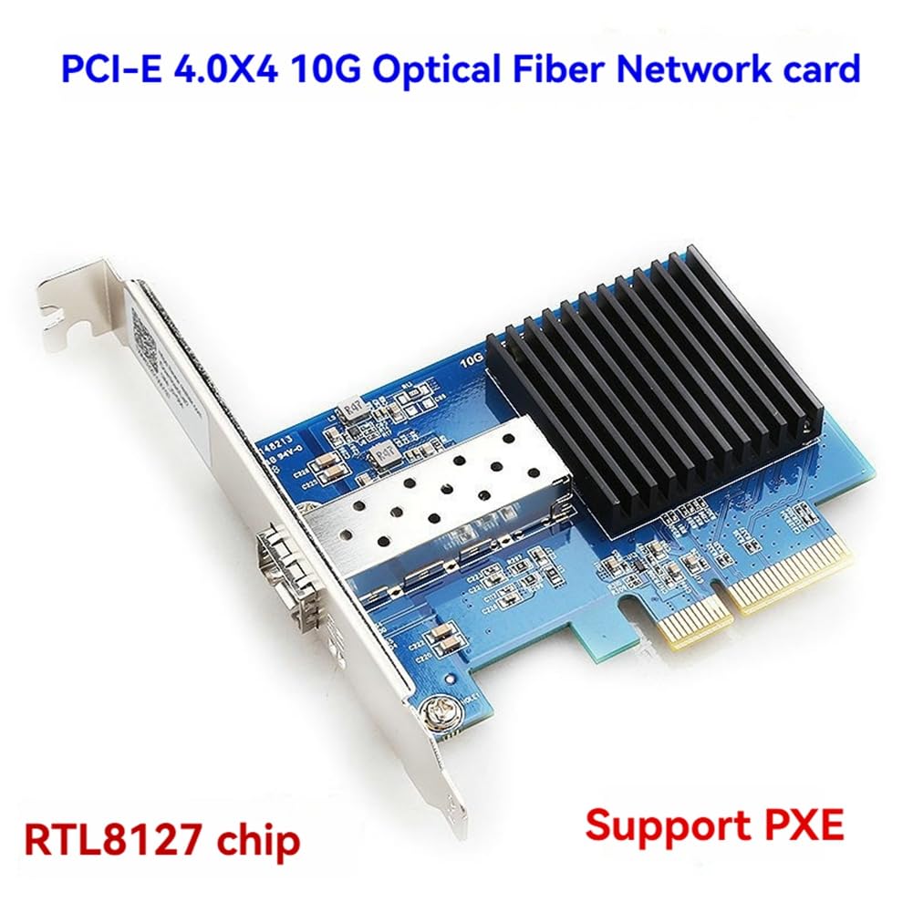 Scheda di Rete PCI-e 4.0 4X con Chip RTL8127 10G Ethernet, Adattatore di Rete + Singolo per PC, Scheda di Rete Gigabit Ethernet Express.