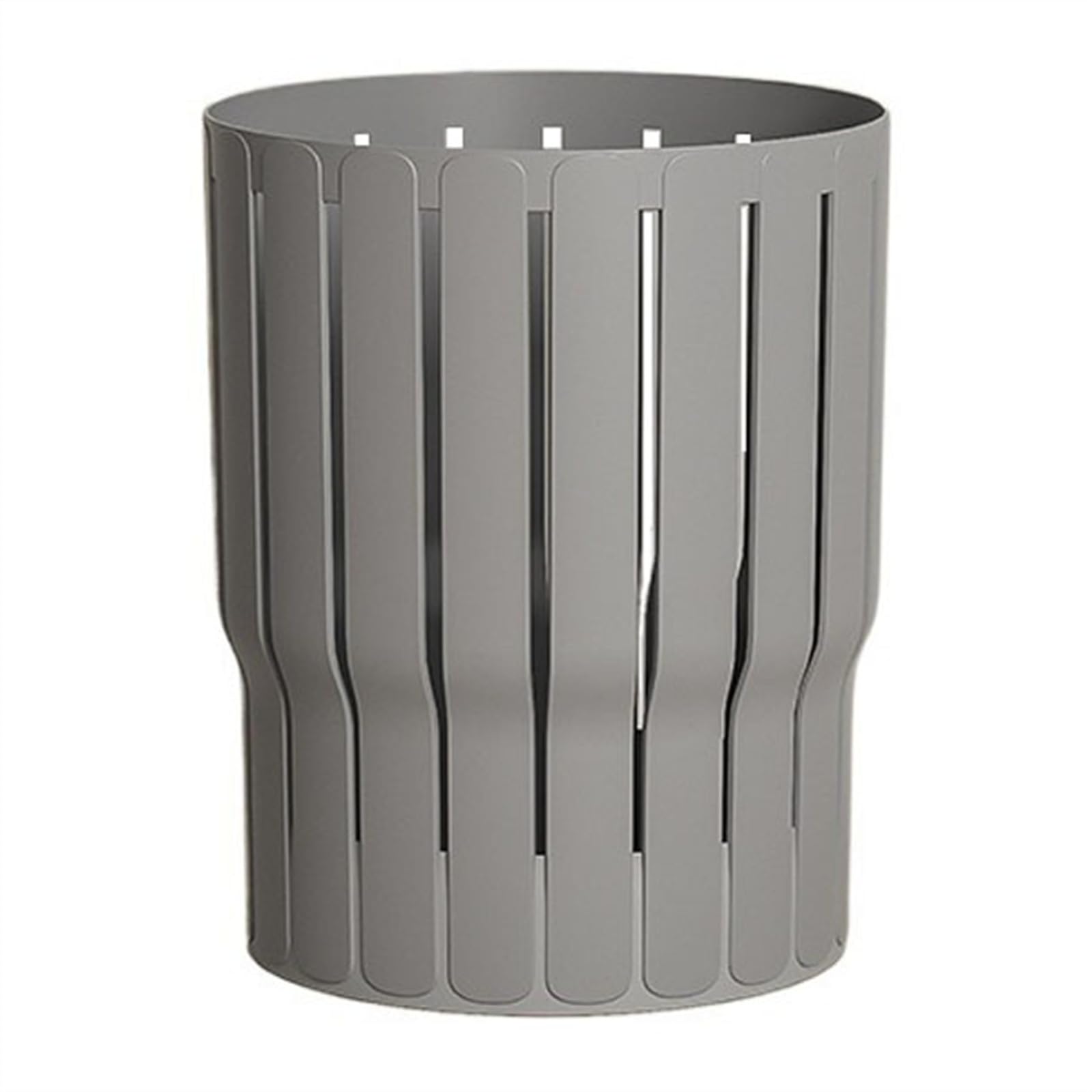 Kitchen Trash Can Vintage Hollow Trash Can, Round Plastic Trash Can No Lid, 10 Liter/2.6 Gallon Open Top Trash Bin Wastebasket for Living Room Bedroom Office Garbage Can (Gris)
