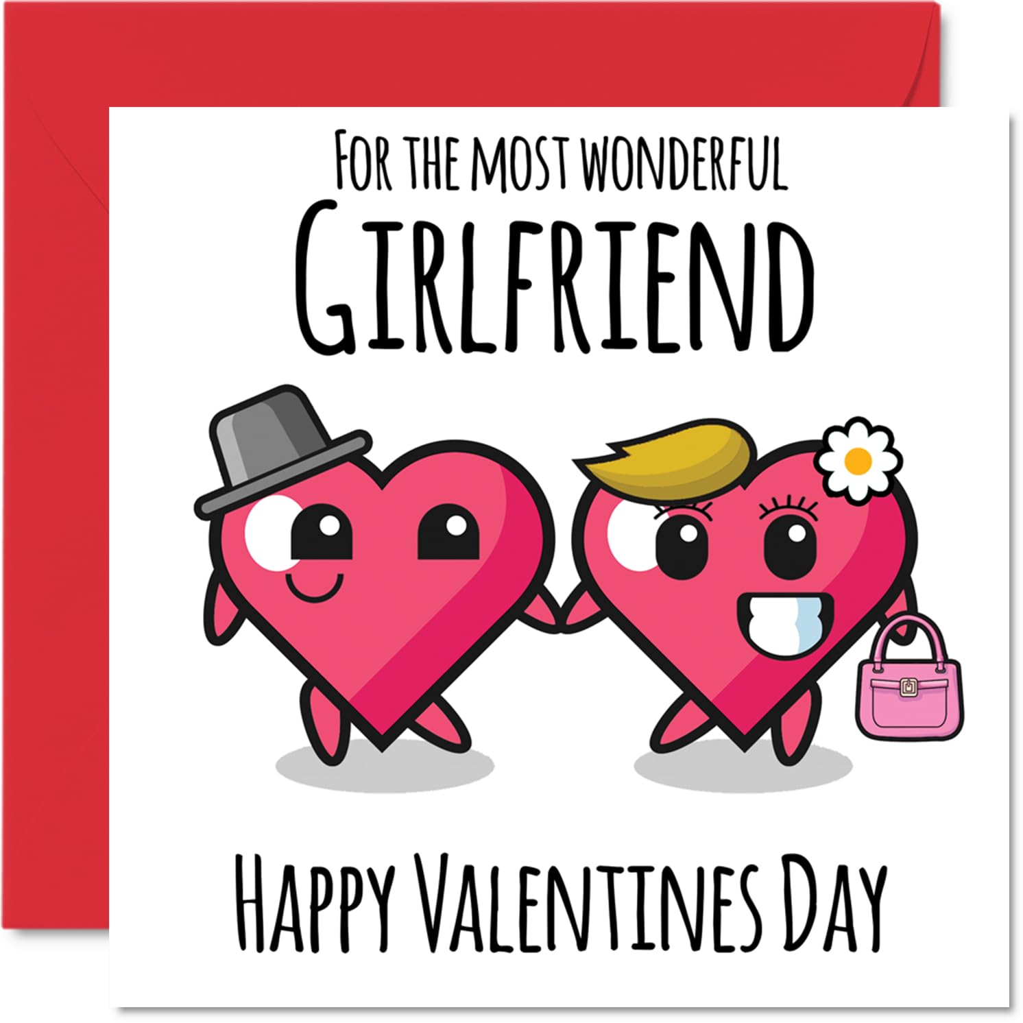 Valentines Card - Wonderful Girlfriend - Happy Valentine's Day Cards for Girlfriend Partner, 145mm Greeting Cards for Valentine
