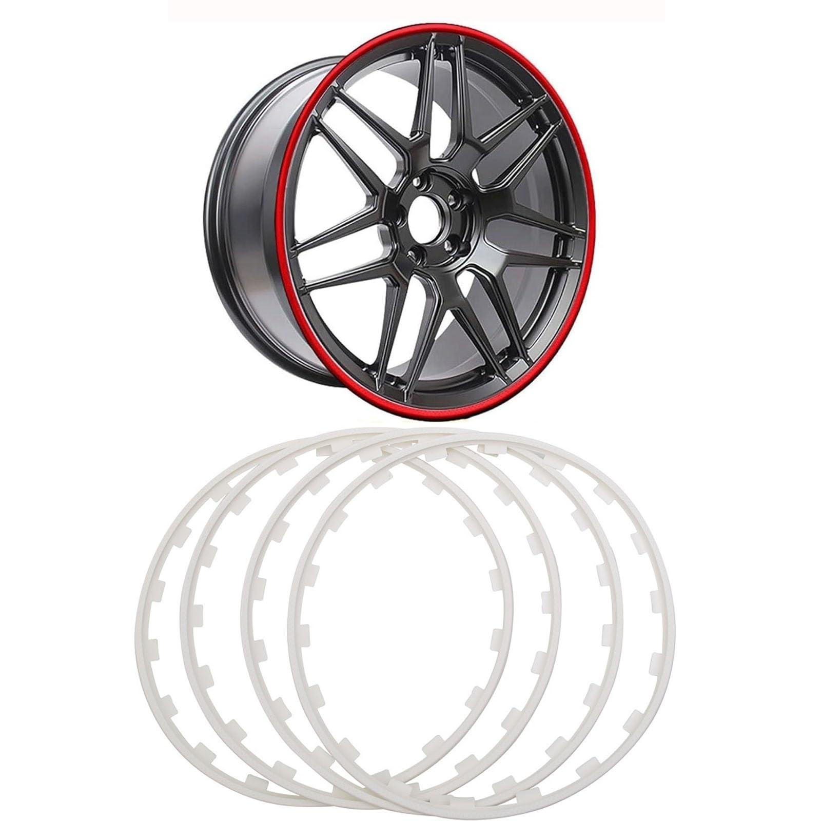 SHHUAOIL Wheel Protectors,18-20 Inch Rim Decorative Rings,Rim Protectors,Car Wheel Protectors, Anti-Scratch,Anti-Friction, Car Bumper Rings,High Performance Nylon,Car Tyre Protectors(White,19in)
