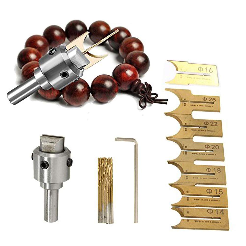 Holzperlen-Hersteller, 6–25 mm Hartmetall-Fräser-Bit, Kugelblatt-Bohrer, Holzbearbeitungswerkzeug-Set für Perlenbohrer, Fräser für Heimwerker, Handwerk, Heimdekoration, Schmuck, 26 Stück