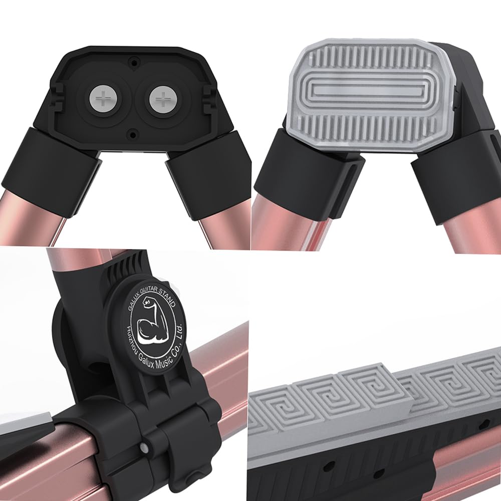 Regulowany Składany Stojak na gitarę Uchwyt ze Stopu Aluminium A do Ukulele z Akustycznym Basem Elektrycznym 30 X 13 X 9 Cm Przenośny Składany Stojak Podłogowy dla Podróżujących Muzyków (Typ