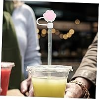 Vista 3 de EXCEART 4 puntas de popote para beber, tapas de silicona reutilizables, tapones de popote a prueba de salpicaduras