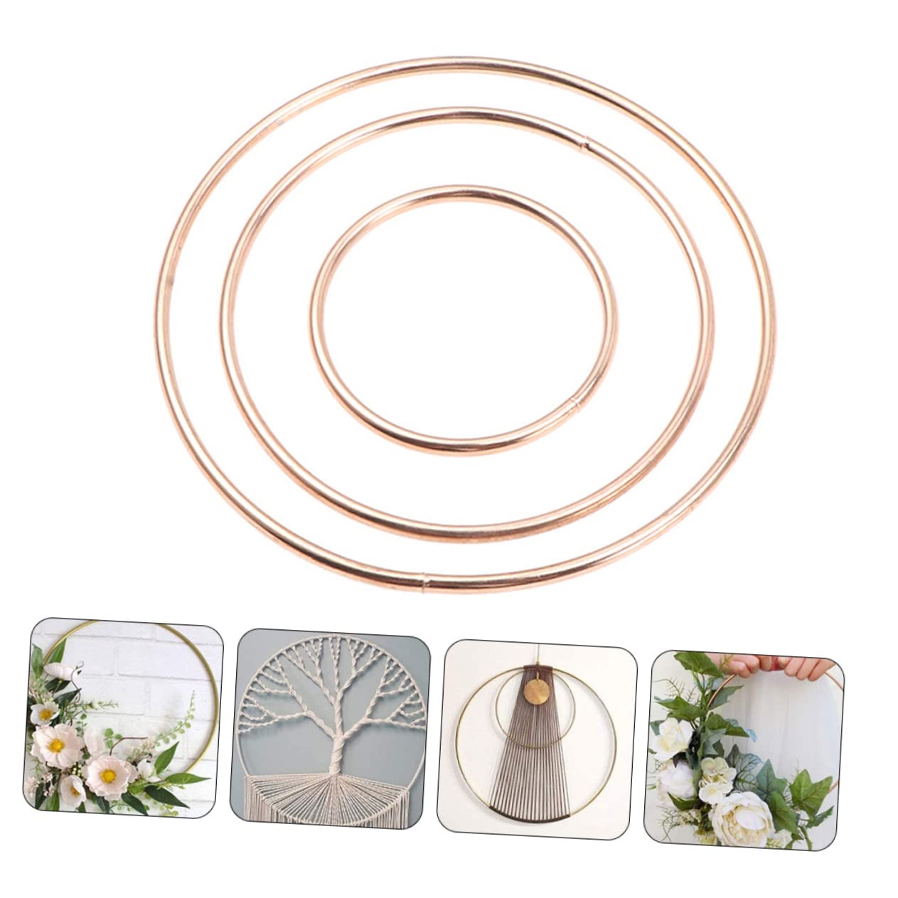 STOBAZA 6pcs Wedding Wreath Dream Catcher Hoops Circles for Crafting Macrame for Home Decor