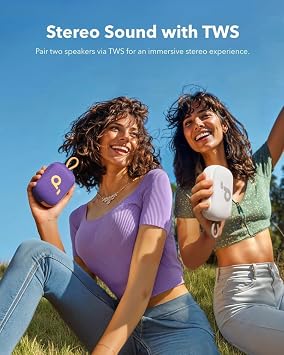 Soundcore Select 4 Go Taşınabilir Bluetooth Hoparlör, IP67 Su Geçirmez, 20 Saat Çalma Süresi, Mor - A31X1