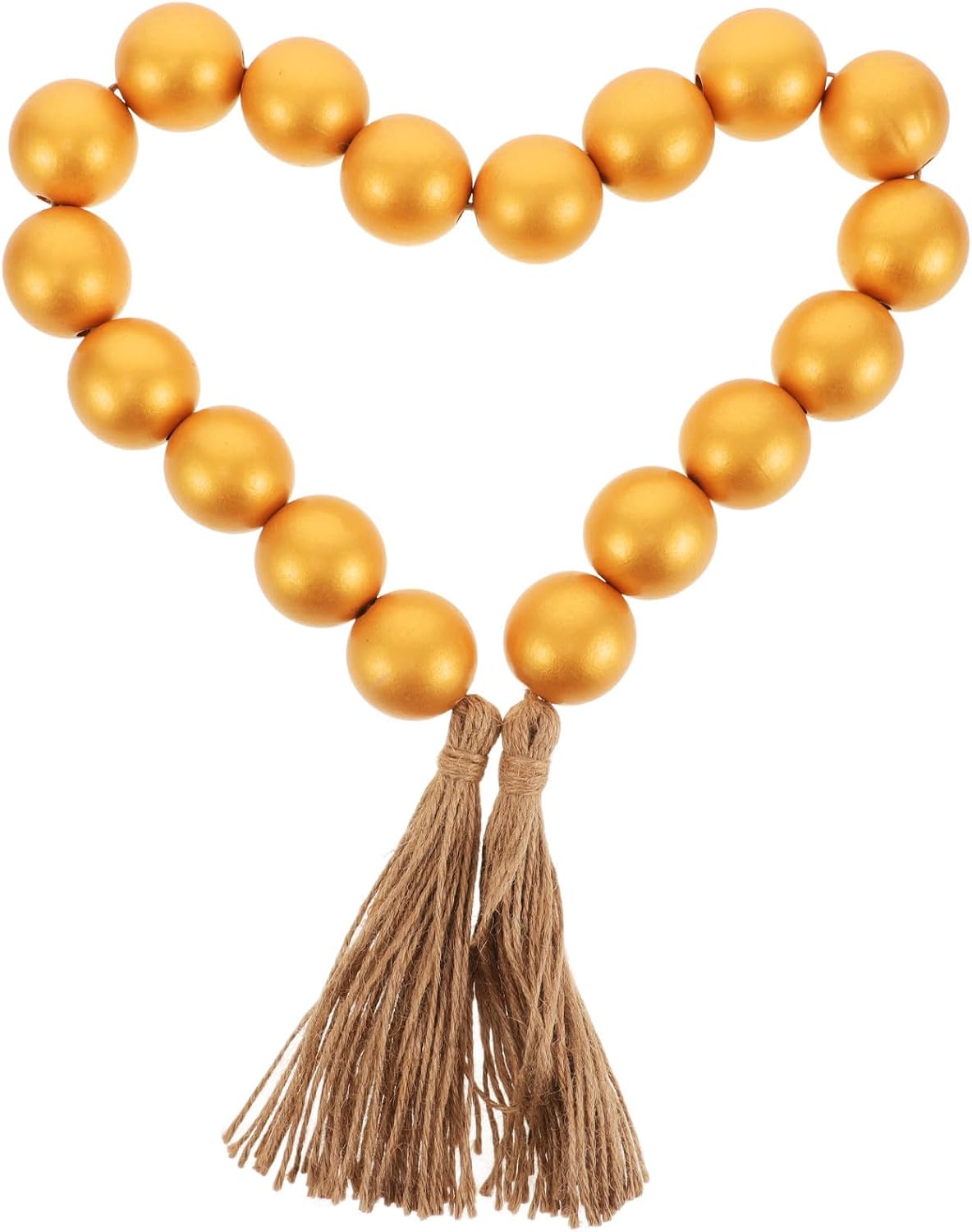 Farmhouse Wood Bead Garland with Tassels, Rustic Wood and Cotton Rope Material, Unique Touch and Distinctive Design for Party Decor and Adorning Coffee Tables, Bohemian Style