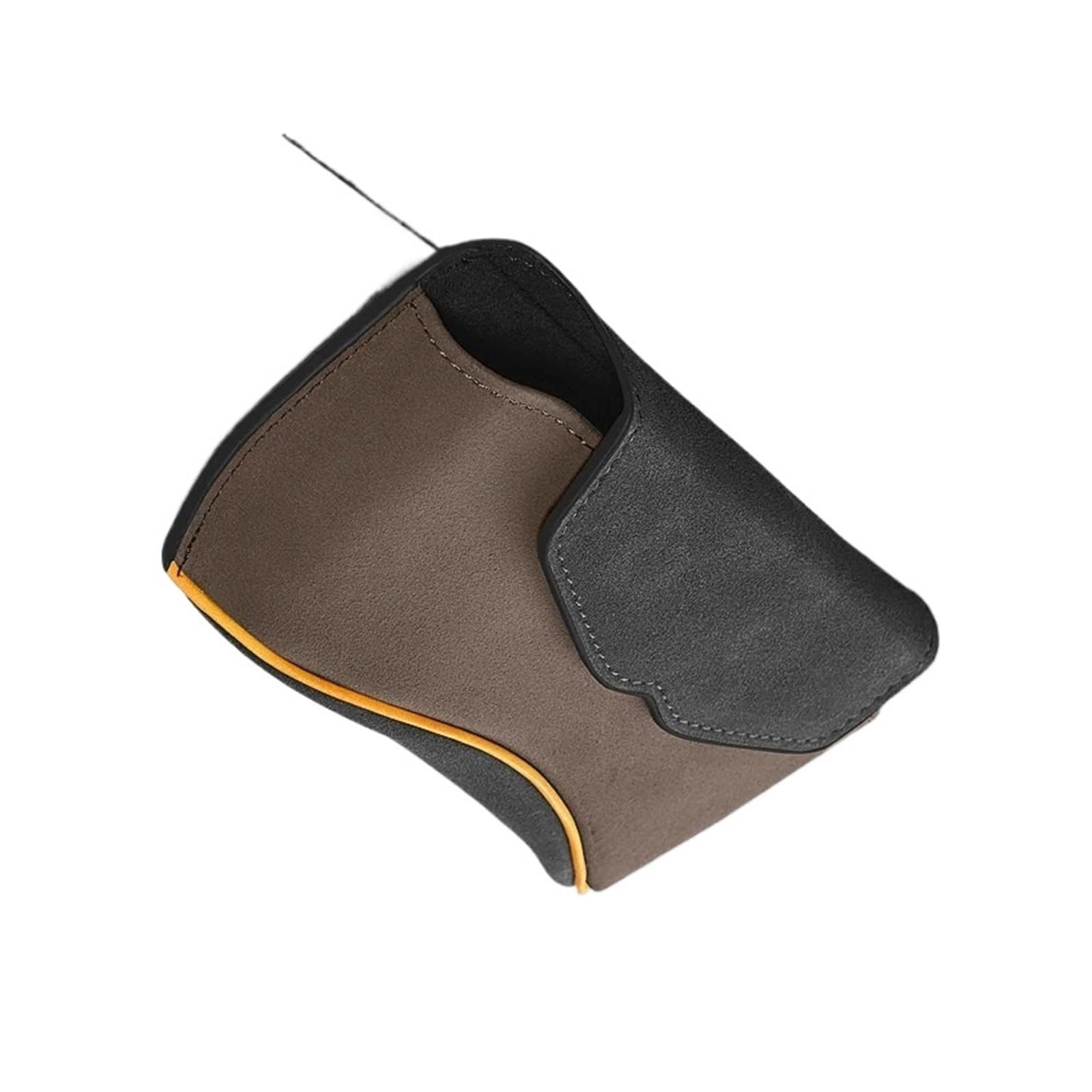 Support Universel Lunettes Auto Étui À Lunettes De Voiture en Daim Organisateur Rangement Boîte pour Pare-Soleil Soleil(Brown)