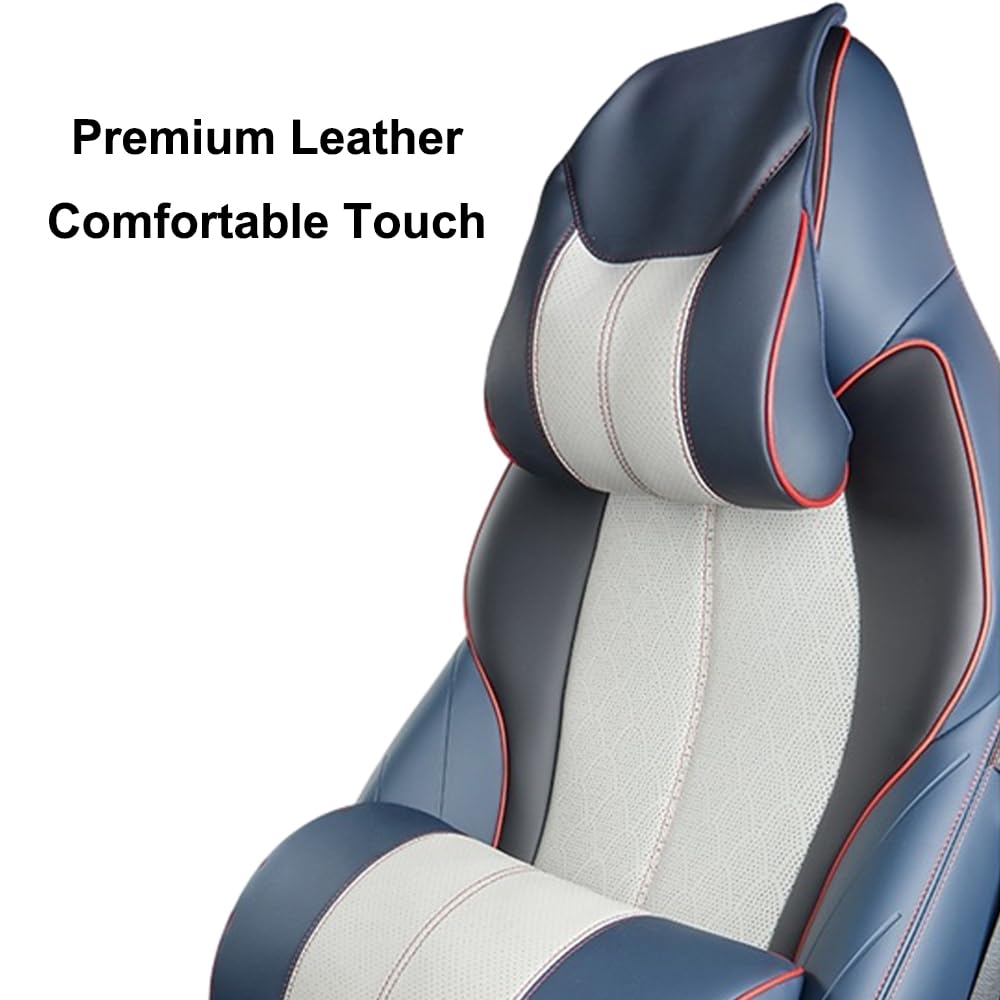 Almohada para reposacabezas TOTMOX para asiento de coche, cojín de cuello de piel transpirable para asiento de coche