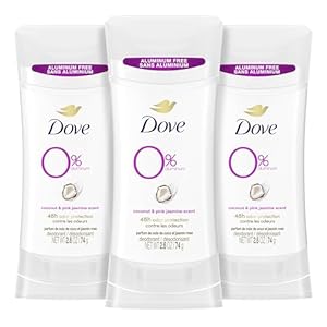 Dove Aluminum Free Deodorant for Women 24-Hour Odor Protection, Coconut and Pink Jasmine, 7.8 Oz, 3 Count
