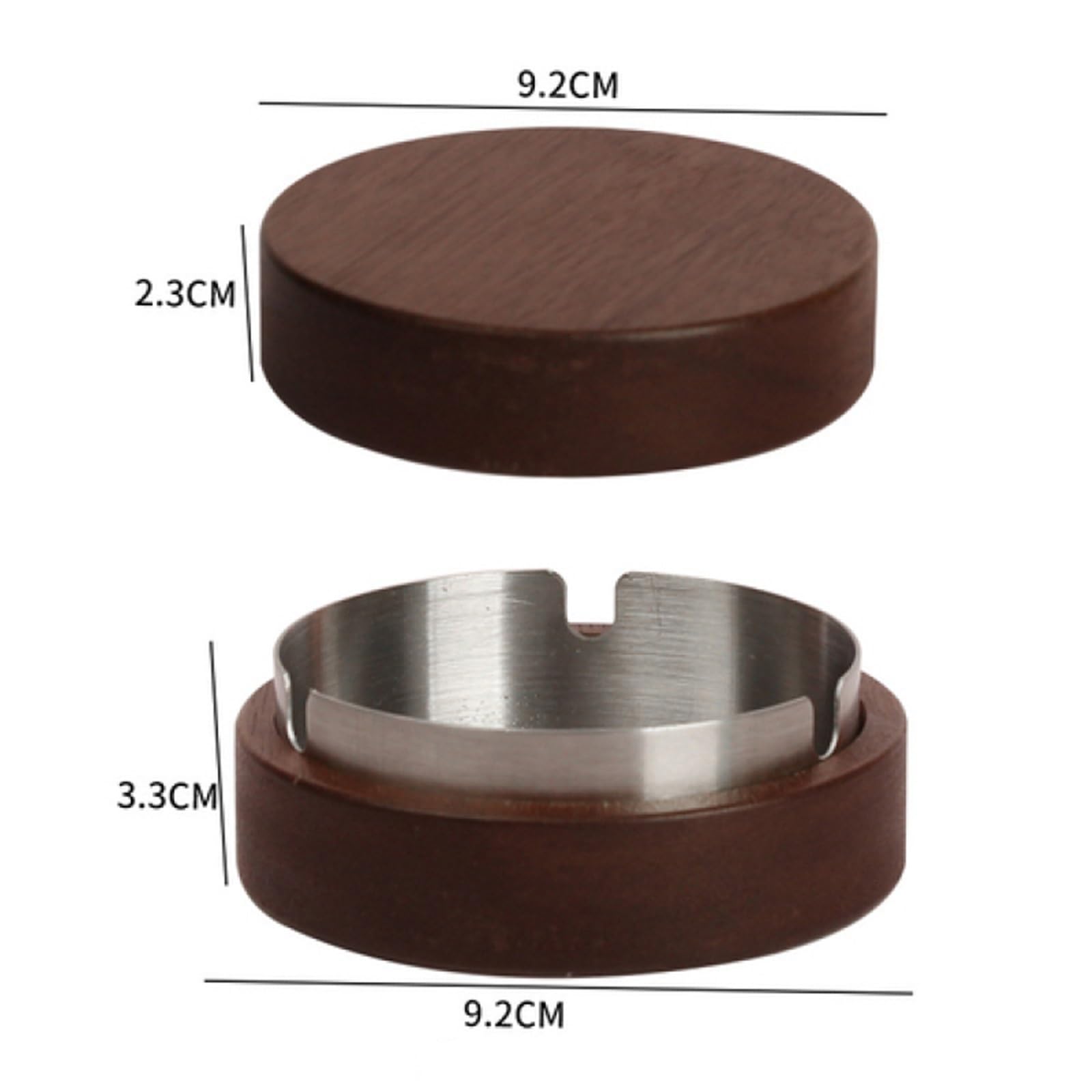 Holzaschenbecher Mit Deckel – Edelstahl-Einsatz, Winddicht, Ø 11,9 Cm, Für Terrasse, Büro & Zuhause (rot)