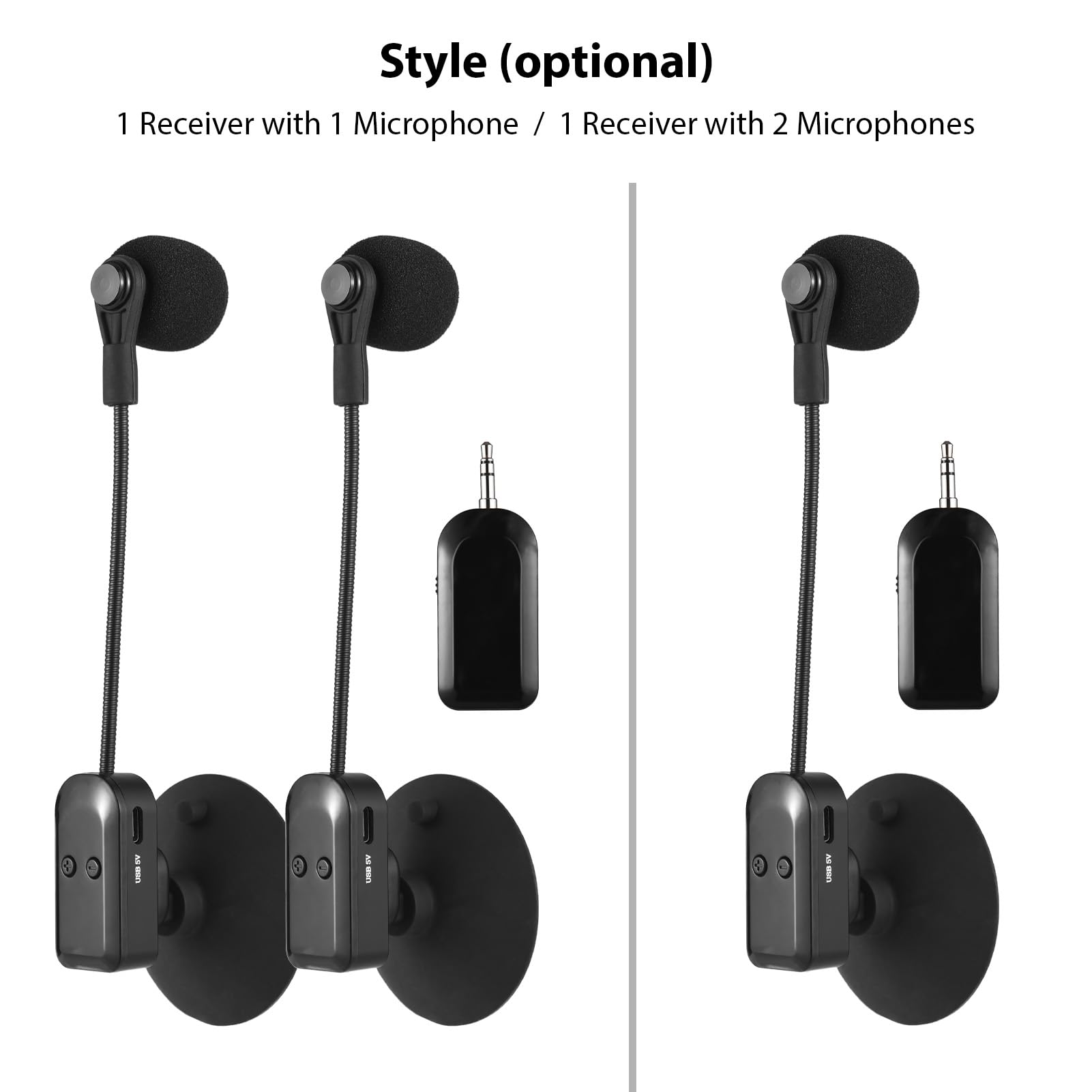2.4G Draadloze Instrument Microfoon Ontvanger Met Afneembare Zuignap Voor Viool Cello Accordeon Luidsprekers Microfoon
