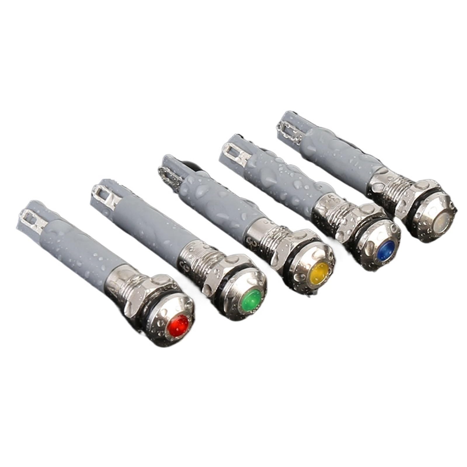 20 sztuk 6 mm LED lampka kontrolna do posiłków, klasa wodoszczelności IP65, lampka sygnalizacyjna LED AC/DC 3~220 V, lampka kontrolna, 2 piny, terminal (żółte światło, 3 V-6 V)