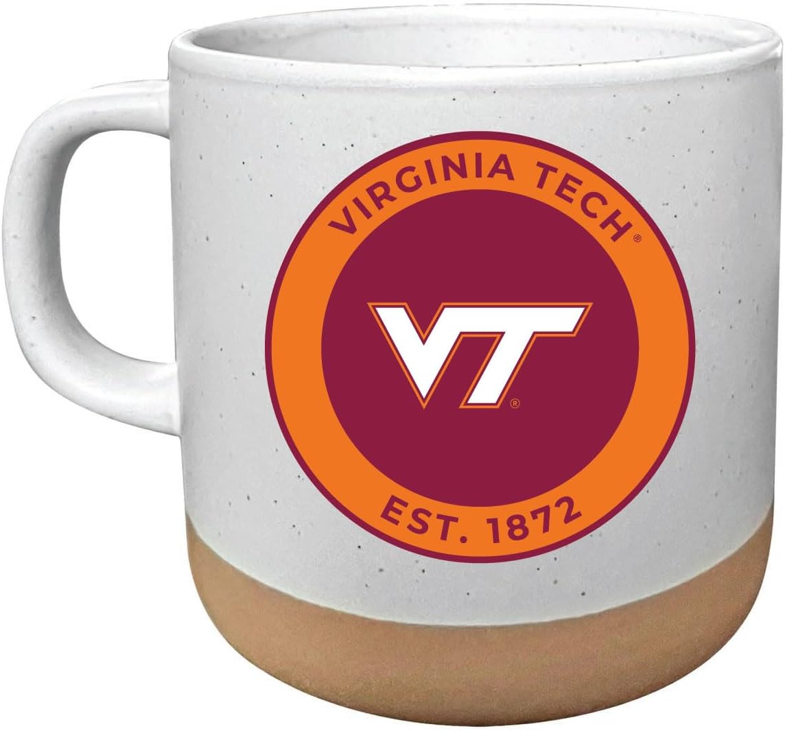 R and R Imports Virginia Tech Hokies 14 oz Mug with Clay Bottom Officially Licensed Collegiate Product Single
