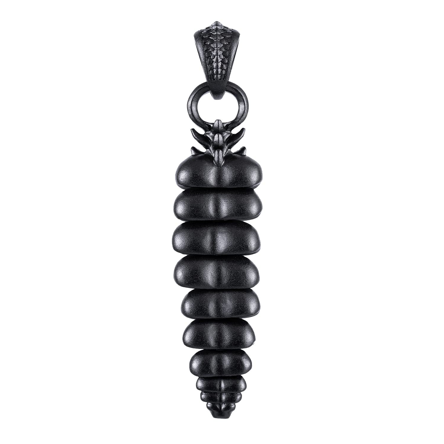 COPPERTIST.WU Ciondolo a forma di coda di serpente a sonaglio per collana, gioielli fidget in ottone, regalo per donne e uomini amanti dei serpenti