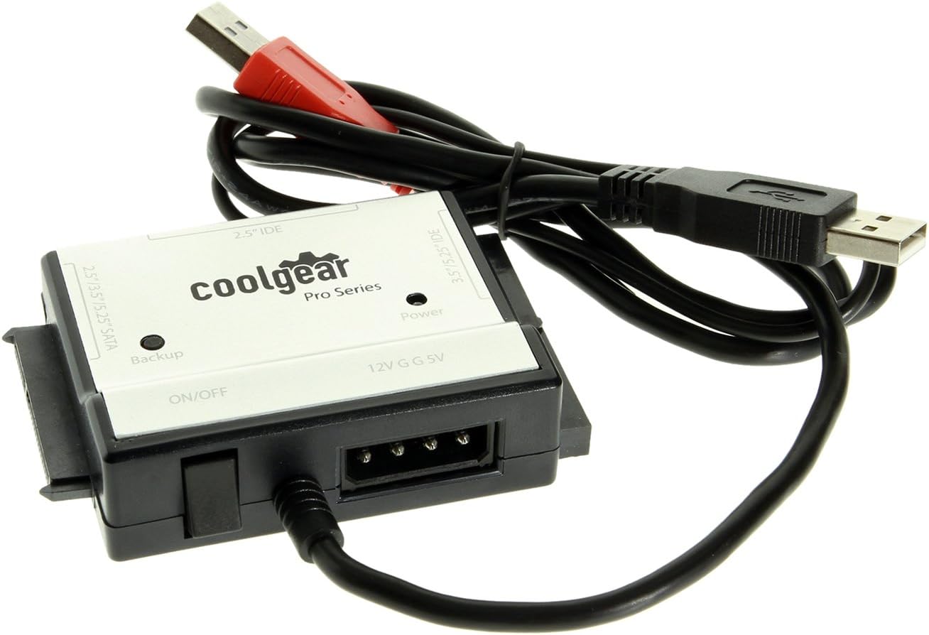 Coolgear SATA and IDE Hard Drive & Optical Drive USB 2.0 Adapter Kit 2.5, 3.5 & 5.25