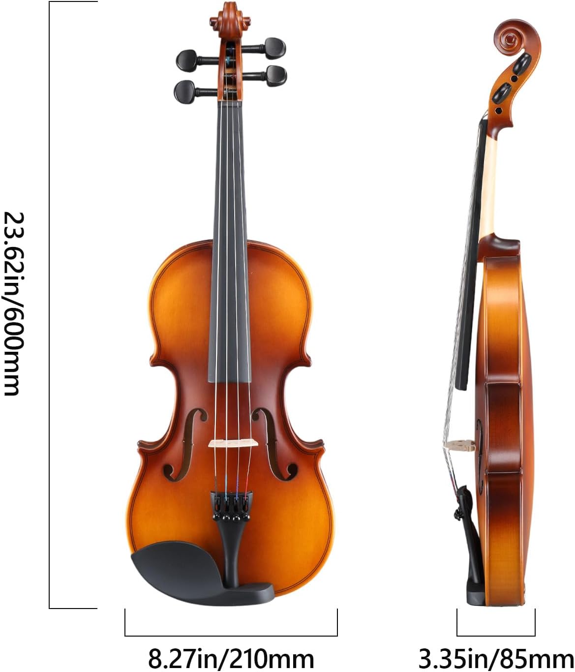 Glarry GV104 All-In-One Violin/Fiddle Kit - Comes with Hard Case, Bow, Rosin & Step-by-Step Instruction Manual for Beginners & Students (4/4)