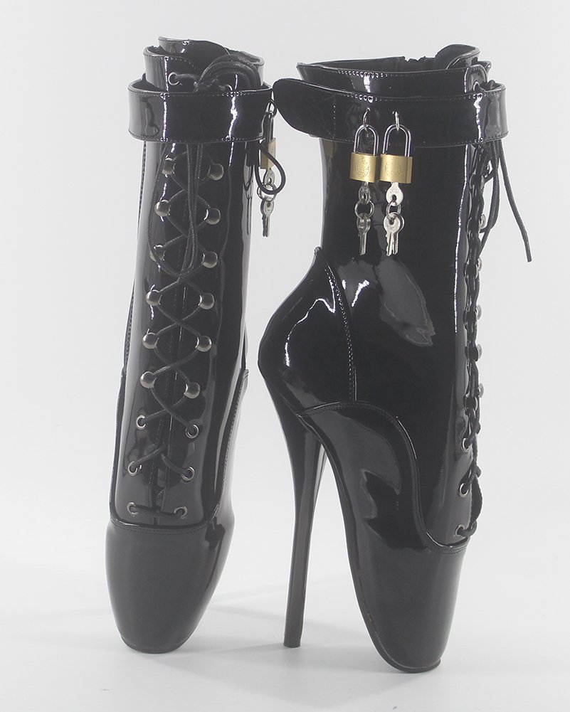Damen Padlocks Kurzschaft Ballett Stiefel