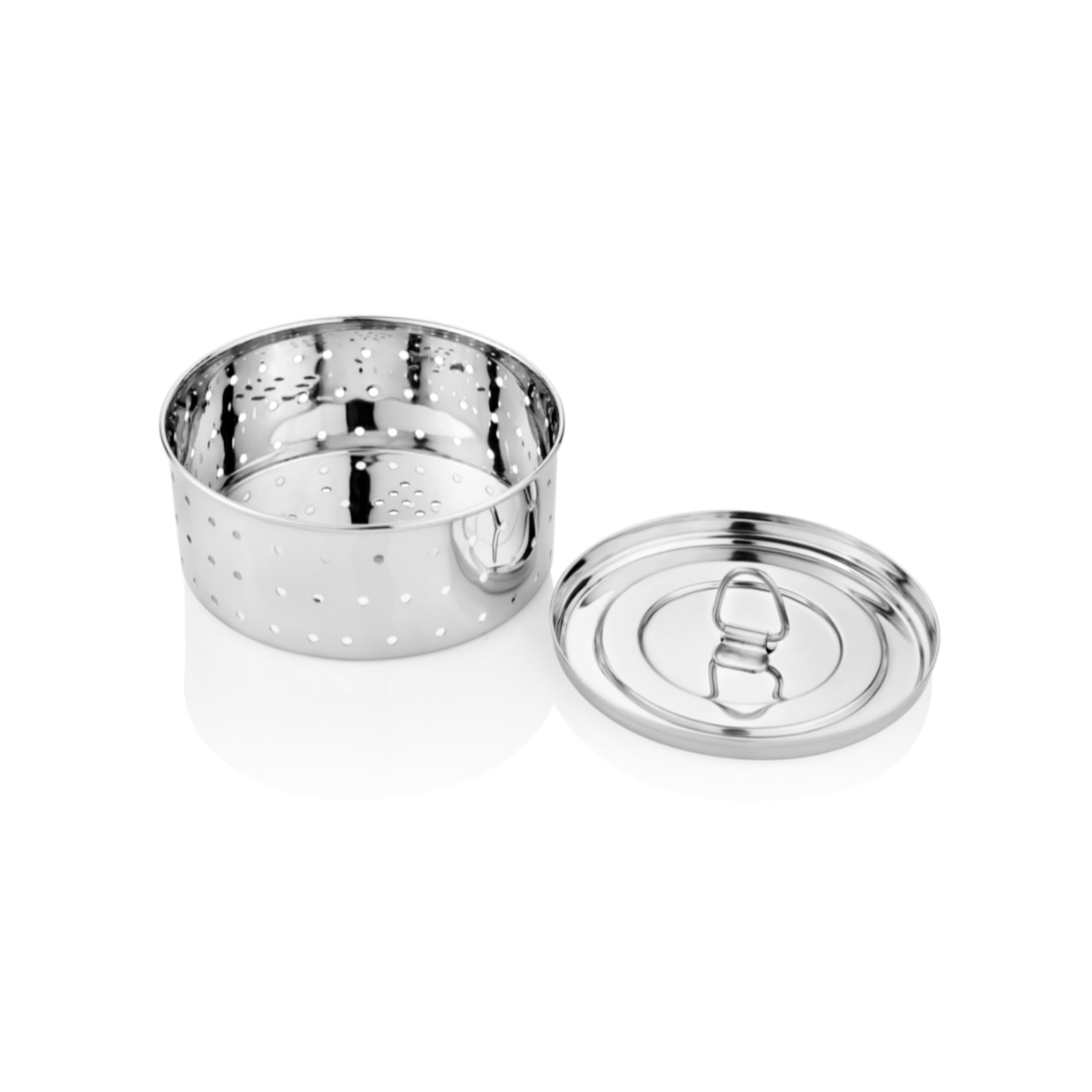 EMBASSY Stainless Steel Round Paneer Mould/Maker/Strainer | 500 ml | Diameter - 12.5 cms| Size - 3 | Perfect for Making Homemade Paneer/Cheese/Tofu | Dishwasher Safe