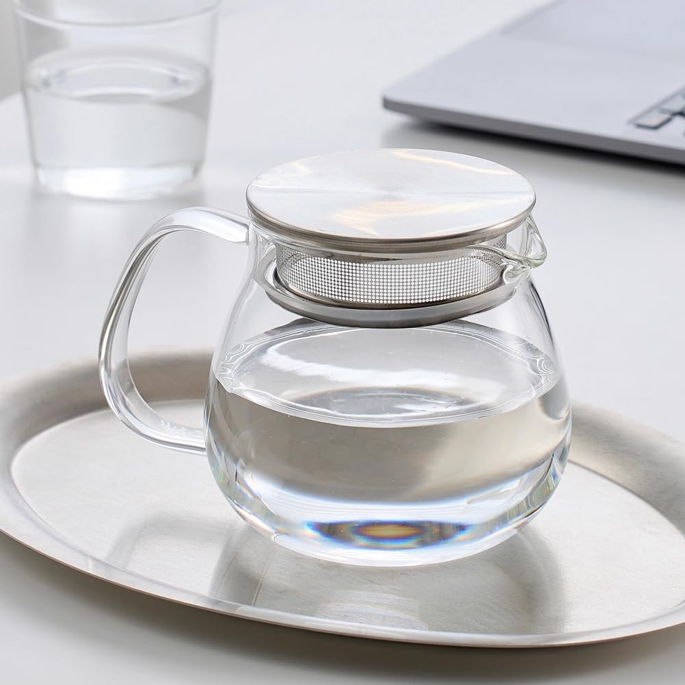 Teekanne aus Glas mit Siebdeckel aus Edelstahl, 500ml