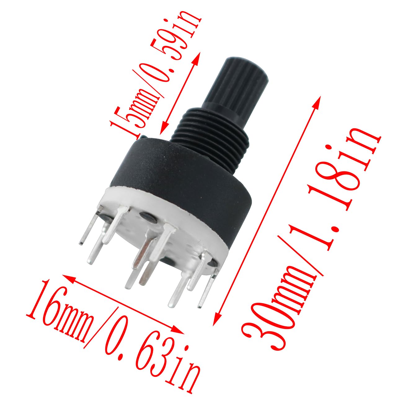 LQ Industrial 4PCS RS16 16mm 2 Pole 3 Position Rotary Switch Suitable for Electrical/Mechanical/Telecommunications Equipment