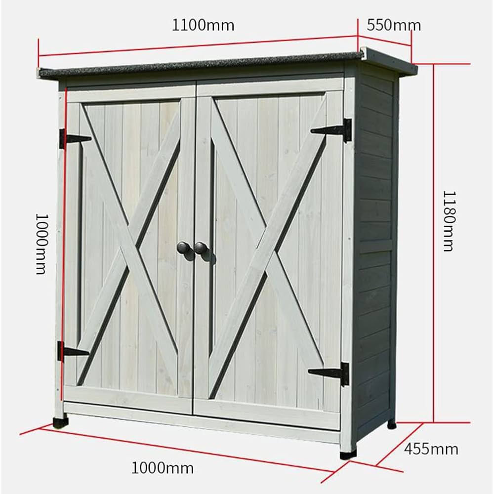 木　置き物 Amazon | Floralies 物置 屋外 小型 木製 木製物置 観音開き