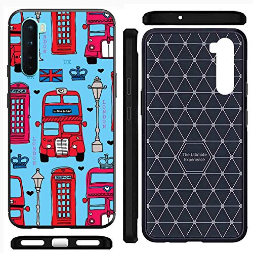 Image of Amazon Brand - Solimo Designer Bus Blue Pattern Printed Soft & Flexible Hybrid Back Case Mobile Cover for OnePlus Nord